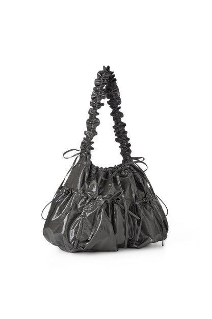 DEINET COATING SHIRRING BAG IN CHARCOAL — image 3