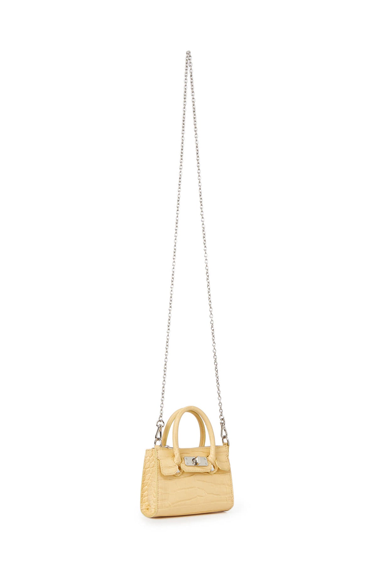 CROCODILE PATTERN CHAIN MINI BAG IN BUTTER — image 3