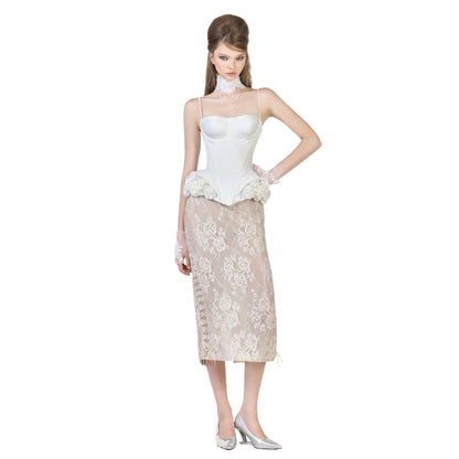 FFSD DARLING CORSET (WHITE) &  KAISA SKIRT (BEIGE) product image