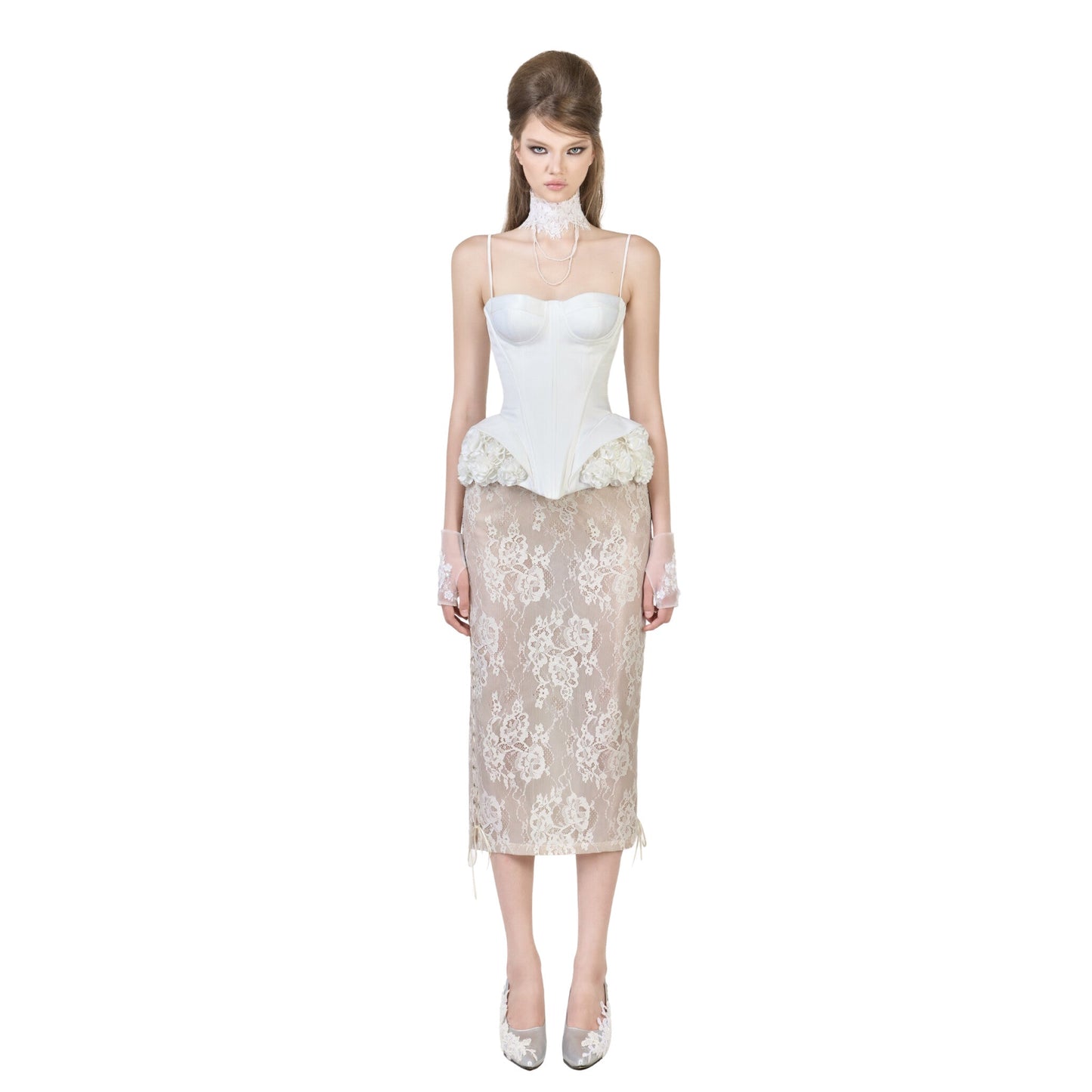 FFSD DARLING CORSET (WHITE) &  KAISA SKIRT (BEIGE) product image