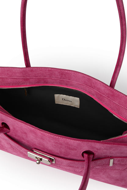FAUX SUEDE TWO-WAY BAG IN DEEP PINK — image 11