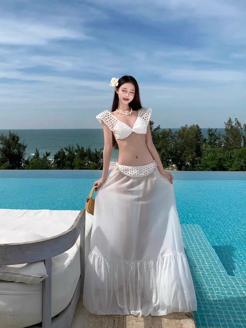 Marielle Eyelet Lace Three-Piece Swim Set image 1