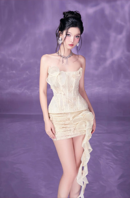 [品牌授权]By Jenny Yellow Dolia Top& Skirt