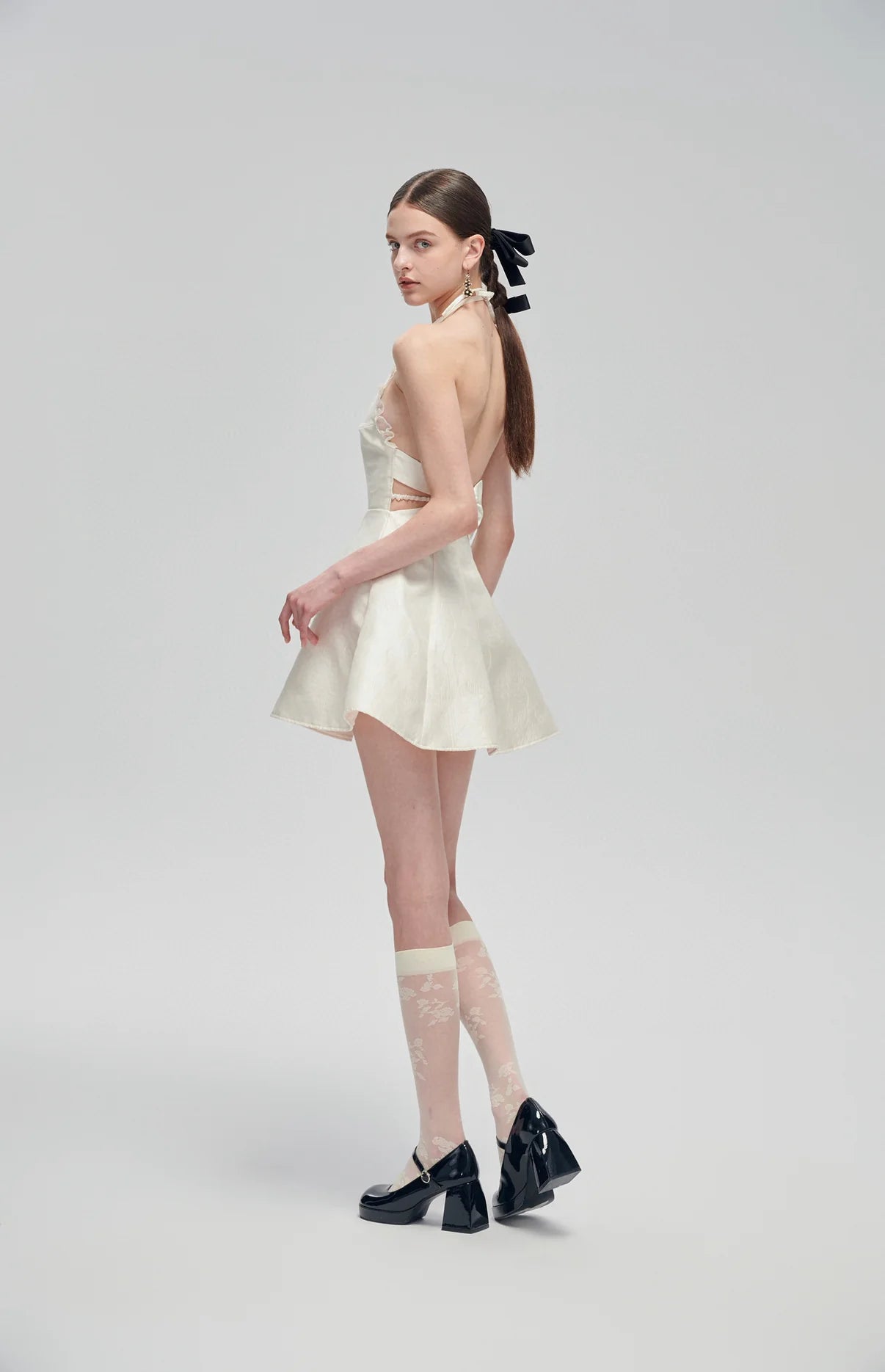 [品牌授权]FA SOGNO White Backless Mini Dress