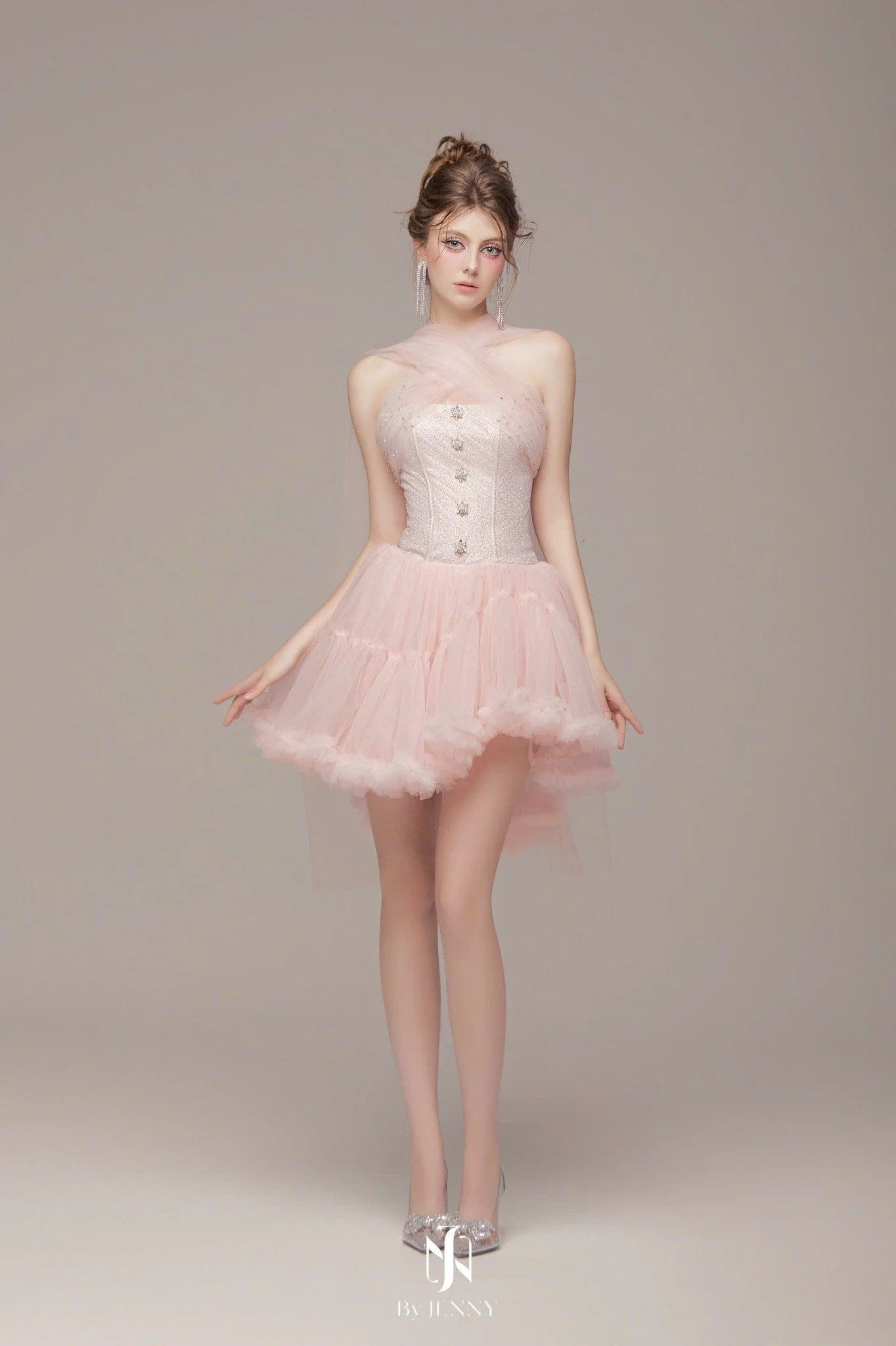 [品牌授权] BY JENNY PINK HOLLY MINI DRESS