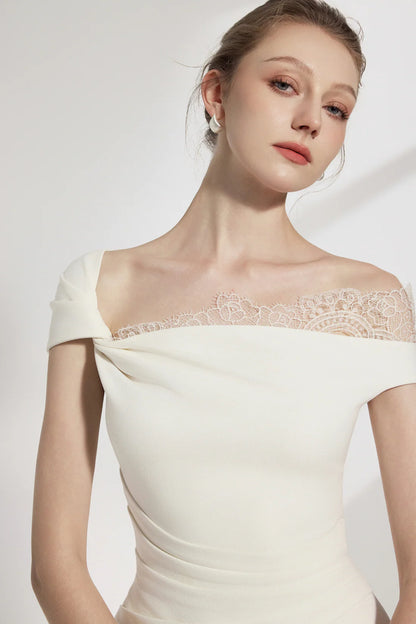 [品牌授权] BYDENIO Elysian One-shoulder Midi Dress With Lace Detail