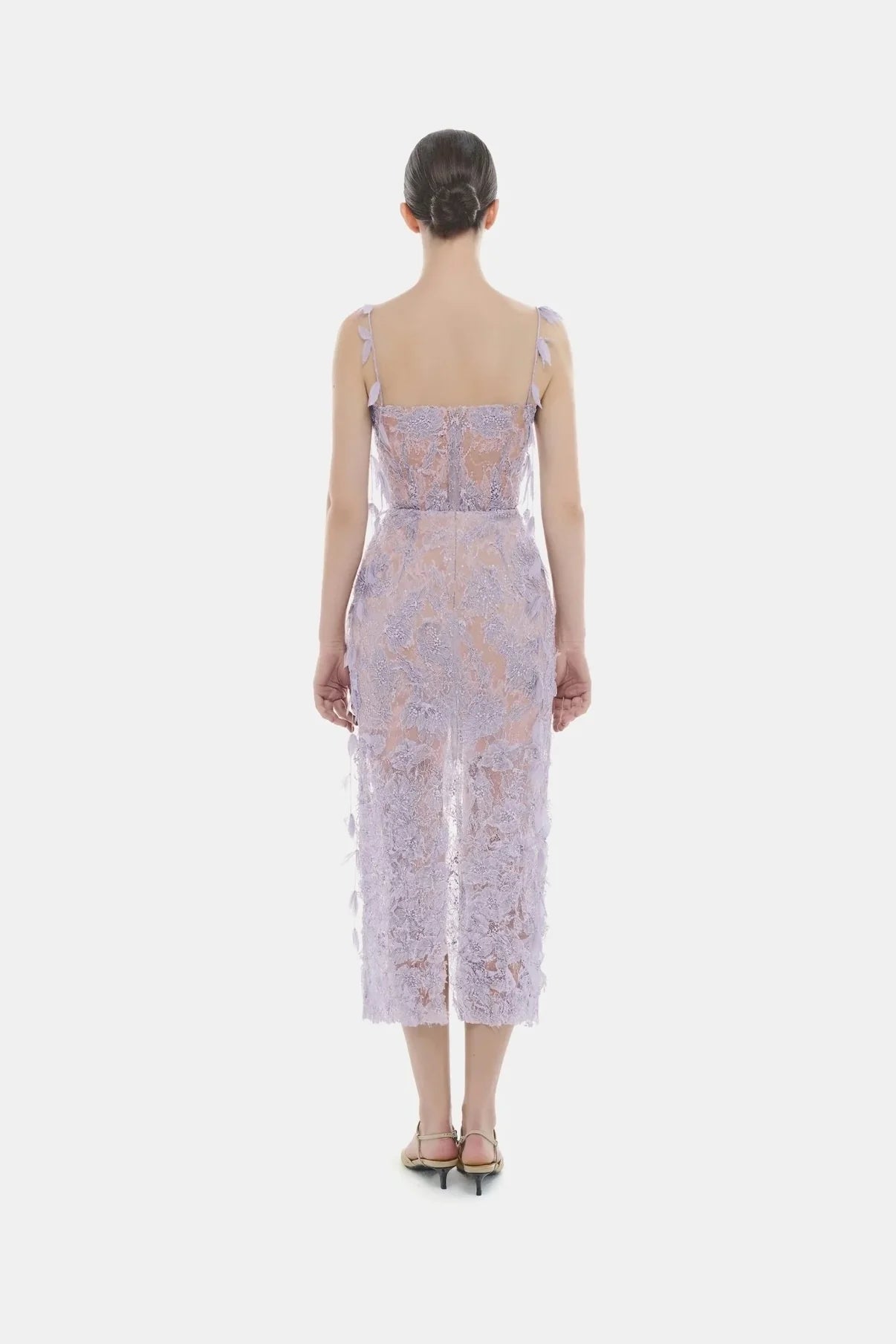 [品牌授权] MONTSAND Beaded Lace Pencil Dress - Purple