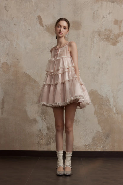 FA SOGNO WHITE PINK MINI DRESS - PINK