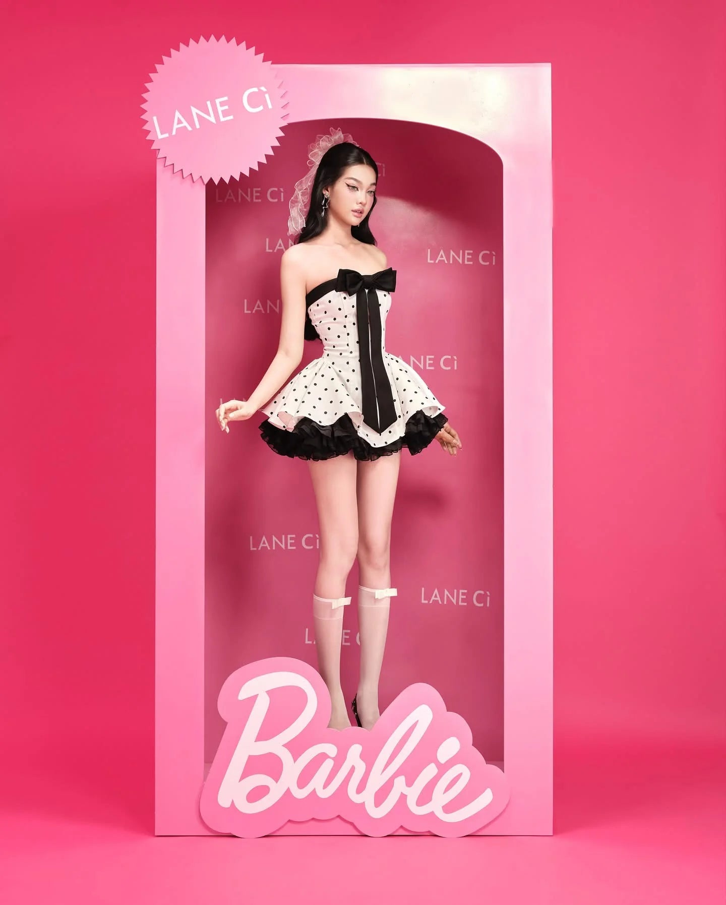 [品牌授权] LANE Cì Bunny Dress polka dot
