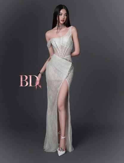 Bandage Dress [Best Seller] One-shoulder Diamond Dress