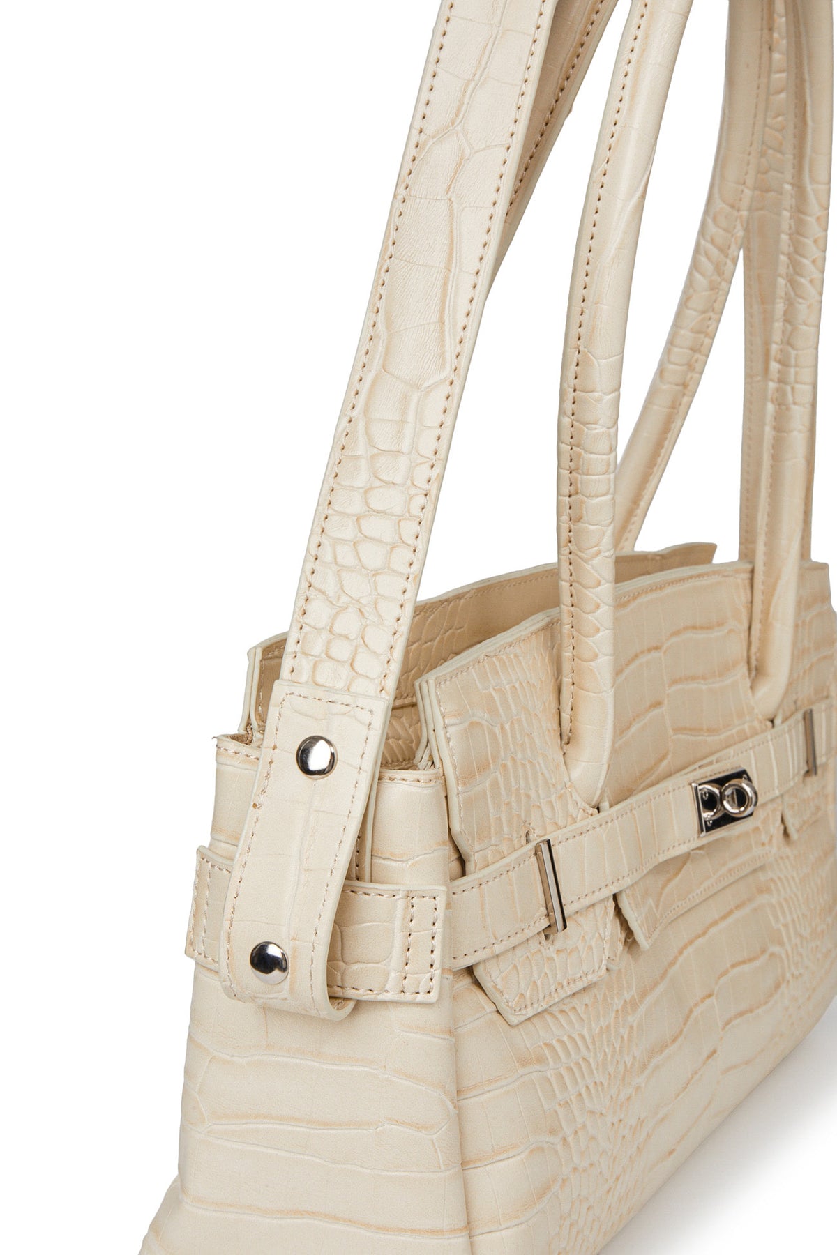 CROCODILE PATTERN TWO-WAY BAG IN CREAM — image 9