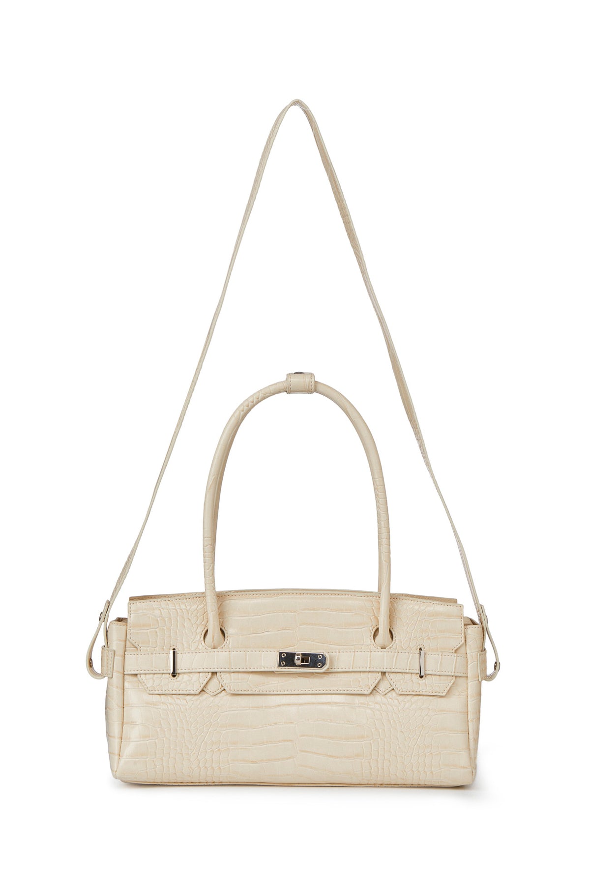 CROCODILE PATTERN TWO-WAY BAG IN CREAM — image 5