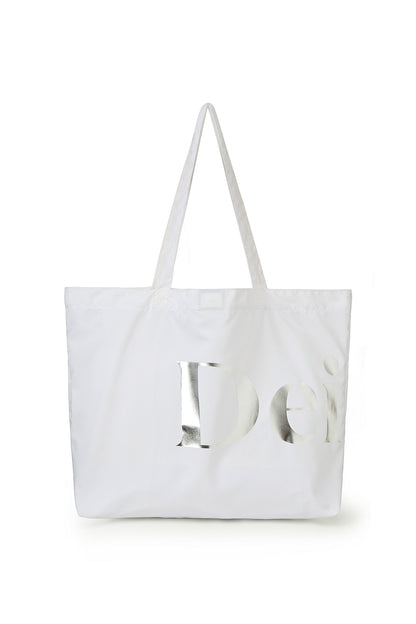 POINT LOGO SHOULDER BIG BAG IN WHITE — image 1