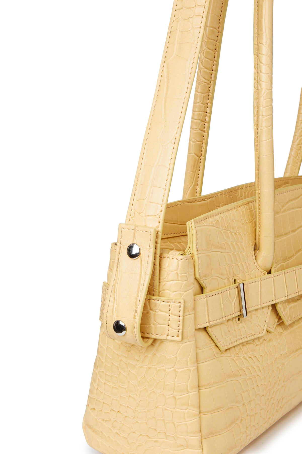 CROCODILE PATTERN TWO-WAY BAG IN BUTTER — image 9