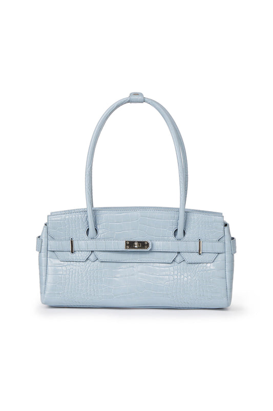 CROCODILE PATTERN TWO-WAY BAG IN SKY BLUE — image 1