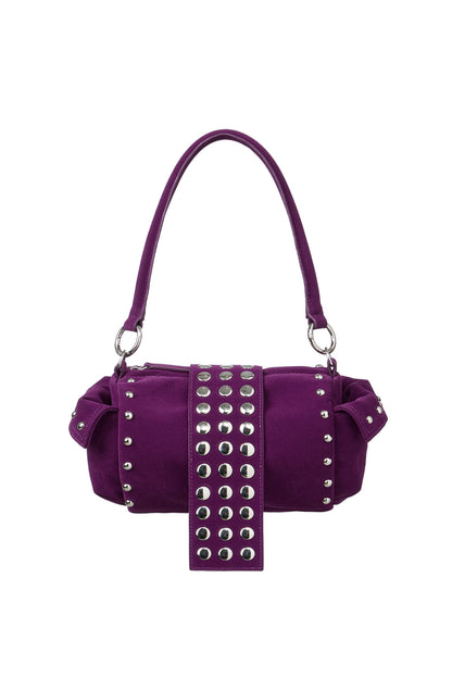 TWO-WAY STUD MINI BAG IN PURPLE — image 1