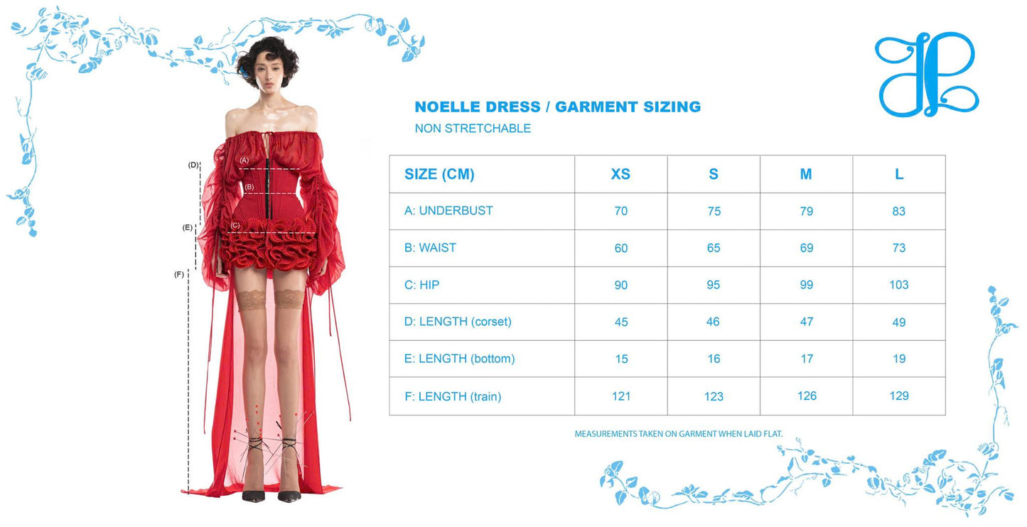 Huelleyrose Noelle Dress size chart