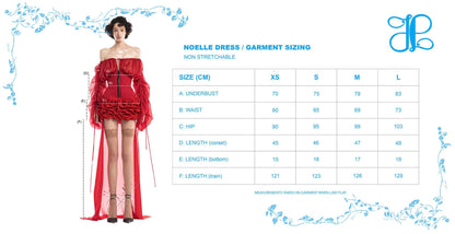Huelleyrose Noelle Dress size chart