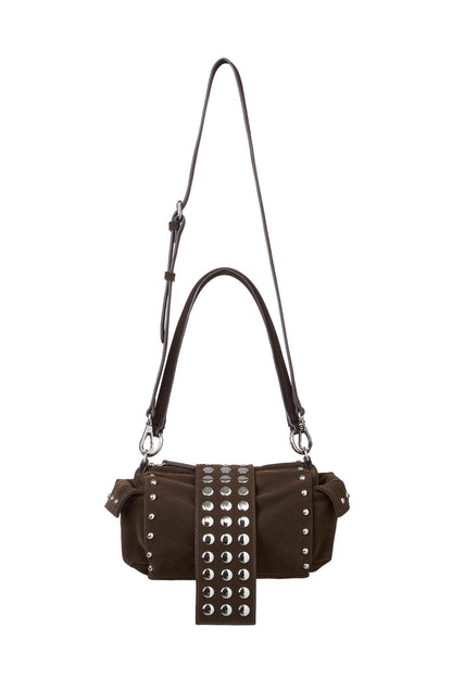 TWO-WAY STUD MINI BAG IN BROWN — image 6