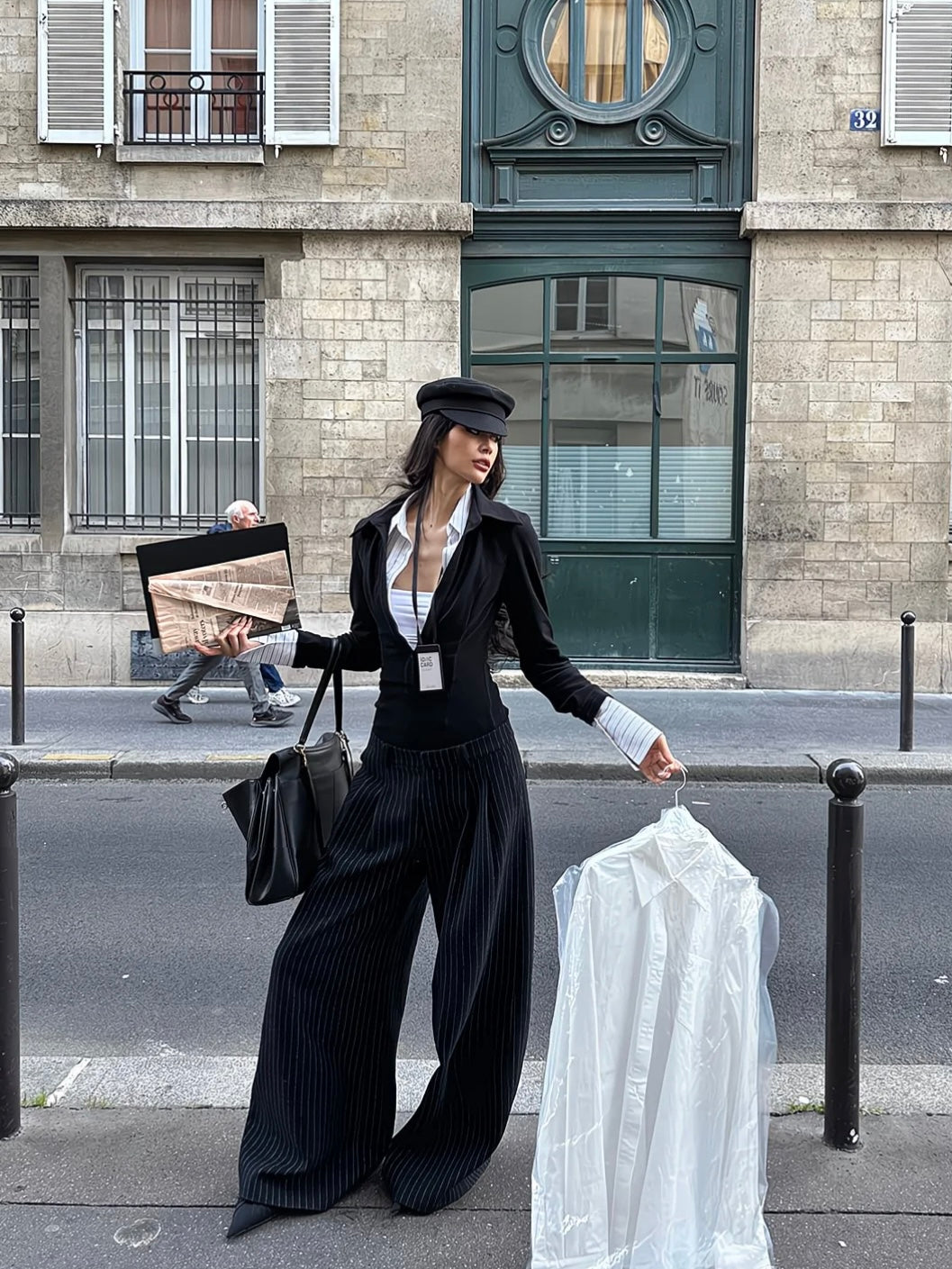 Office Siren Black Blouse With Shirt