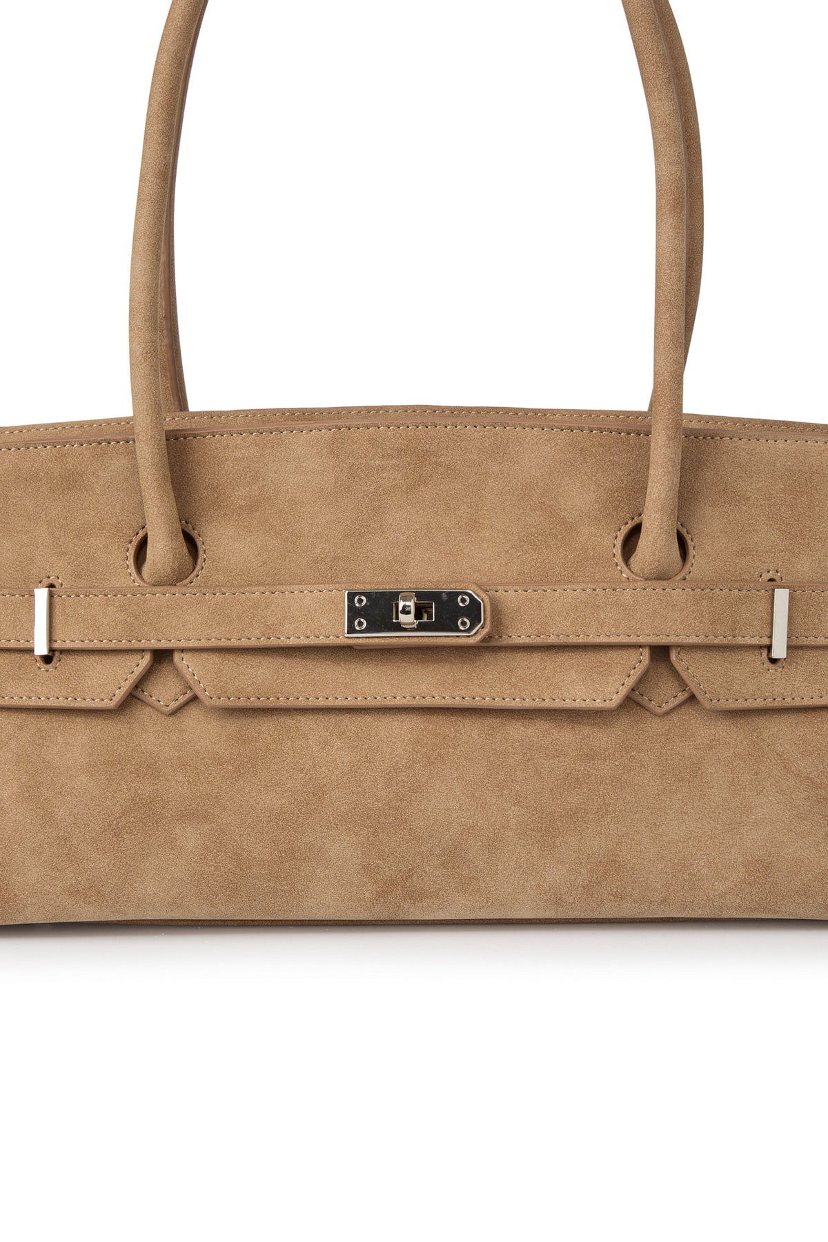 FAUX SUEDE TWO-WAY BAG IN BEIGE — image 7