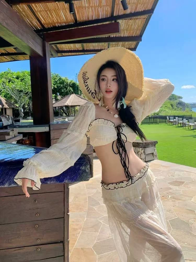 Island Muse White Bikini & Maxi Skirt Set image 3