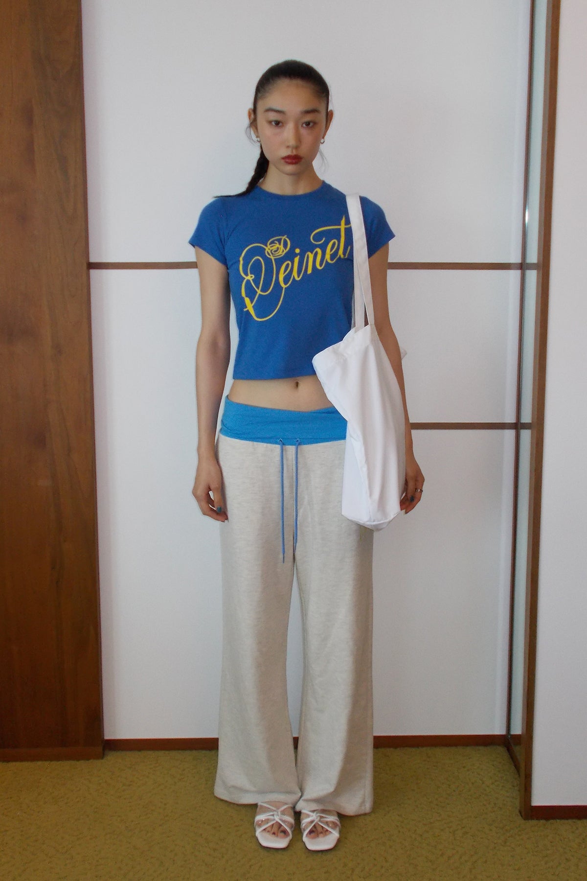 POINT LOGO SHOULDER BIG BAG IN WHITE — image 4