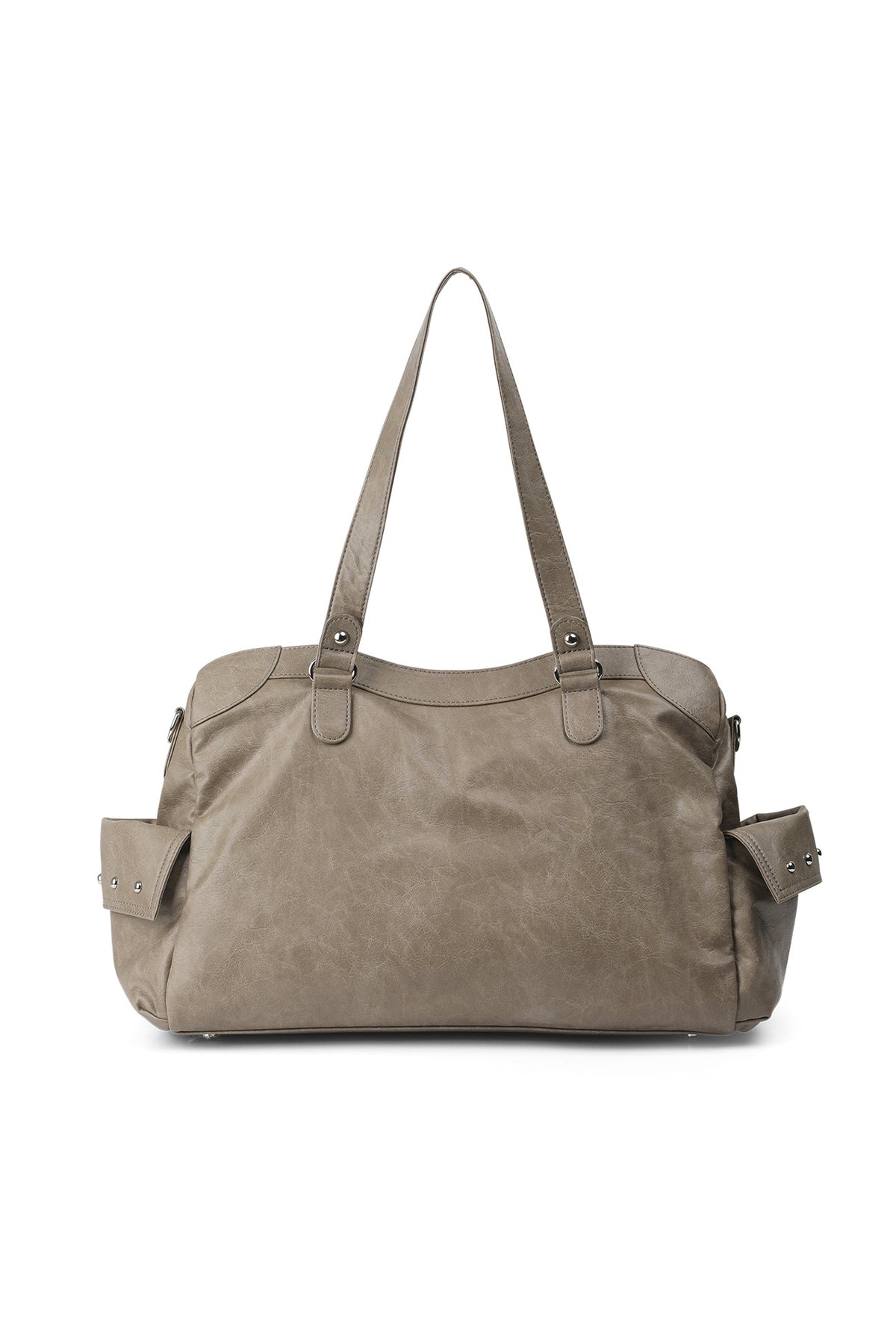 STUD POCKET BIG BAG IN KHAKI — image 4