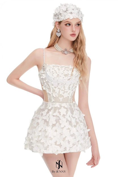 [品牌授权]BY JENNY White Ballet Mini Dress