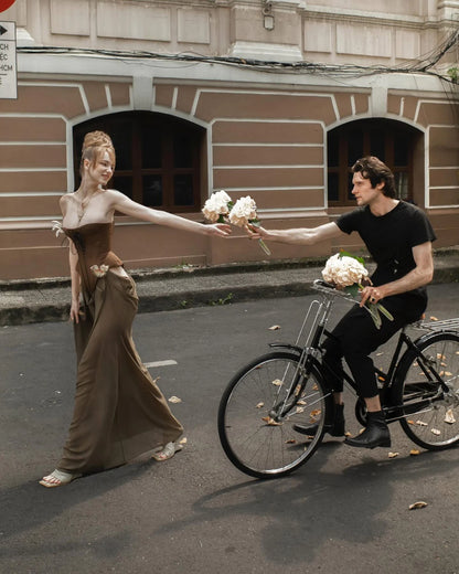 [品牌授权] HUELLEY ROSE Brown Maxi dress
