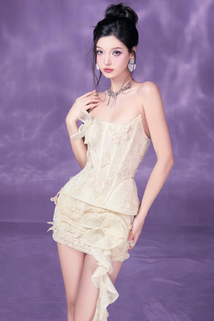 [品牌授权]By Jenny Yellow Dolia Top& Skirt