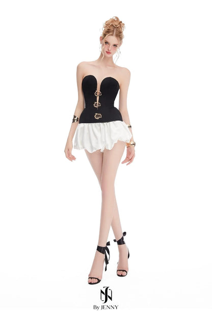 [品牌授权] BY JENNY Black Maya Top & Mini Skirt
