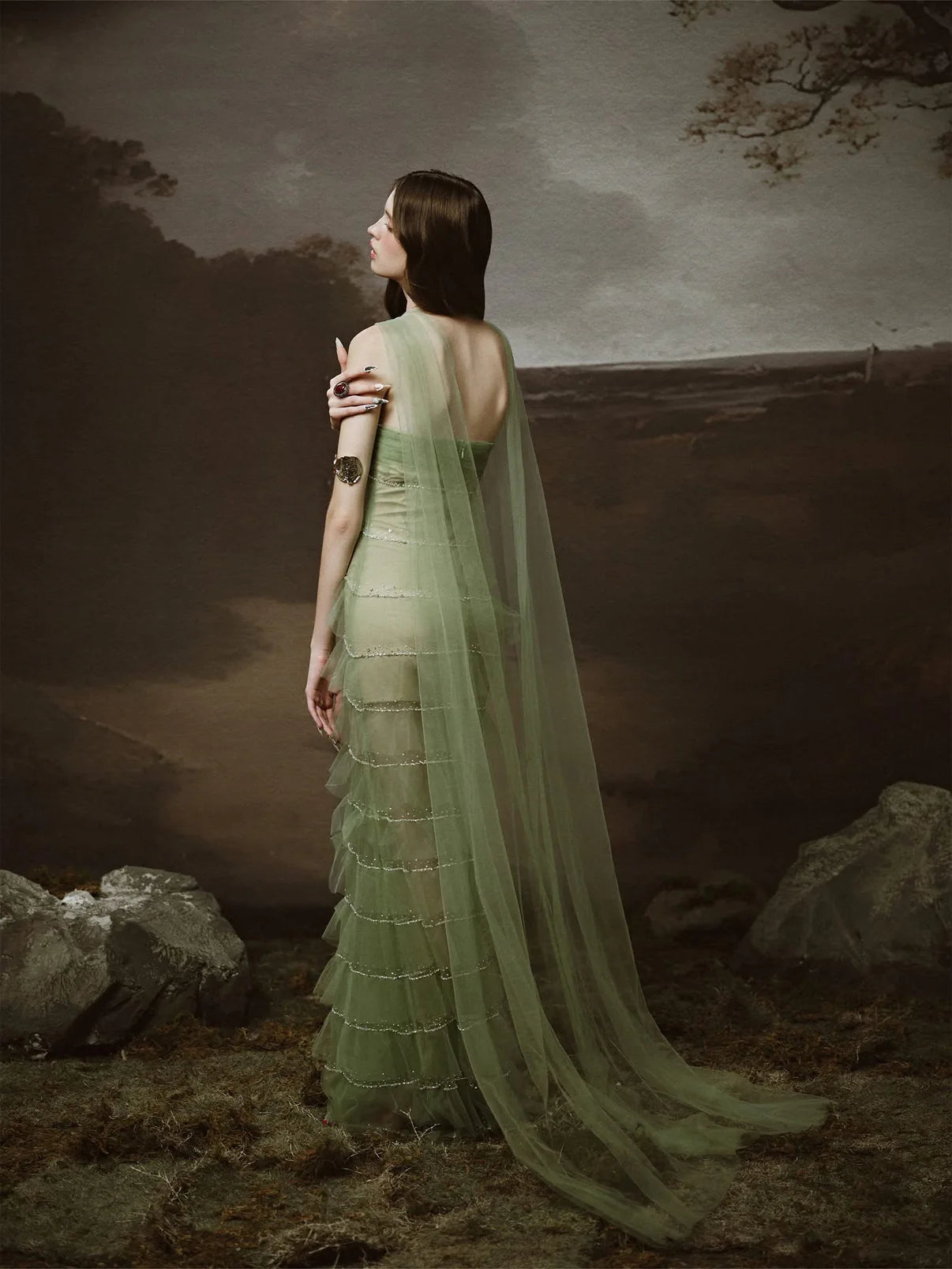 LINH PHUNG Green Sabrina Maxi Dress INNA LINH PHUNG Green Sabrina Maxi Dress INNA