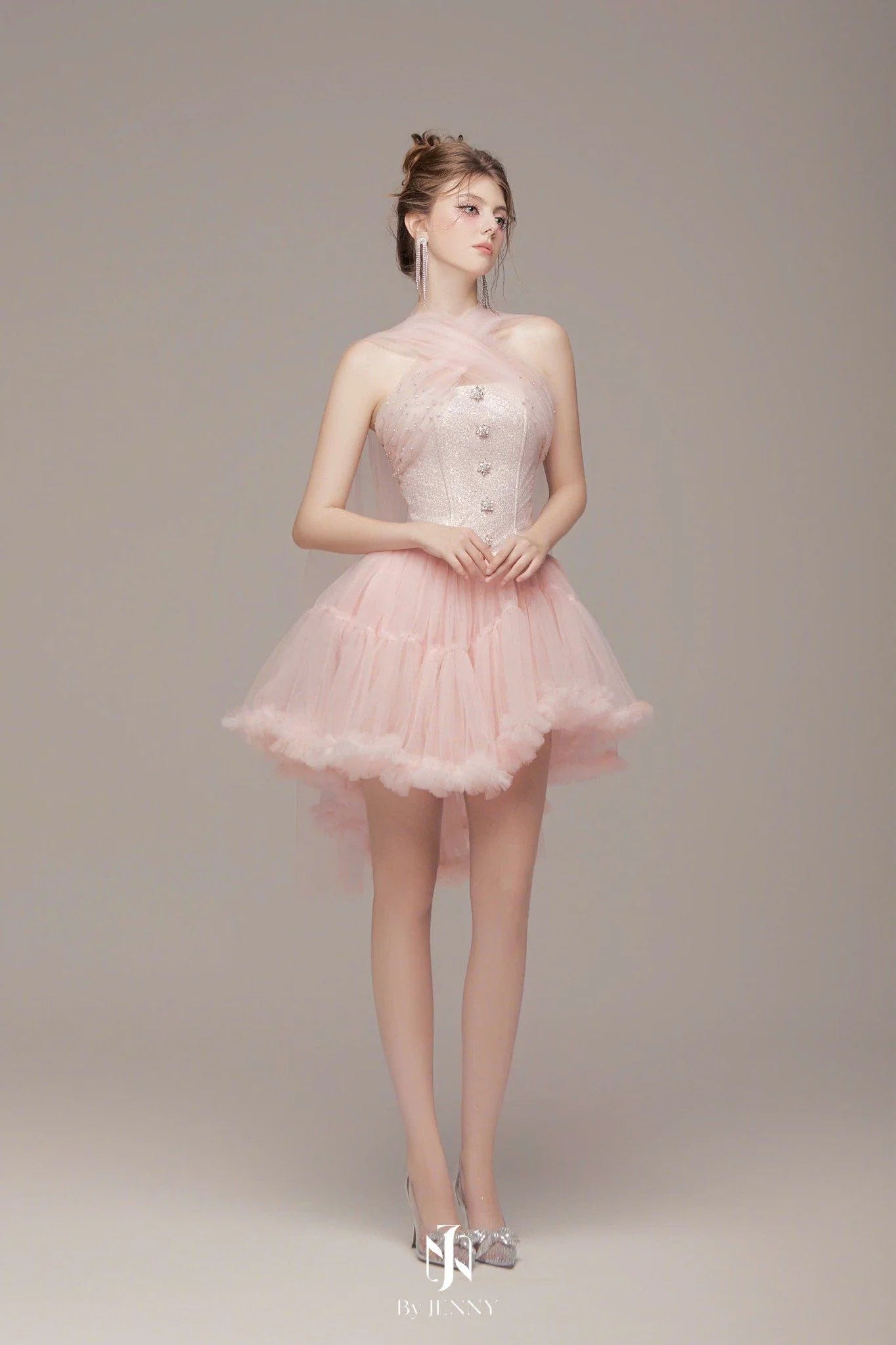 [品牌授权] BY JENNY PINK HOLLY MINI DRESS
