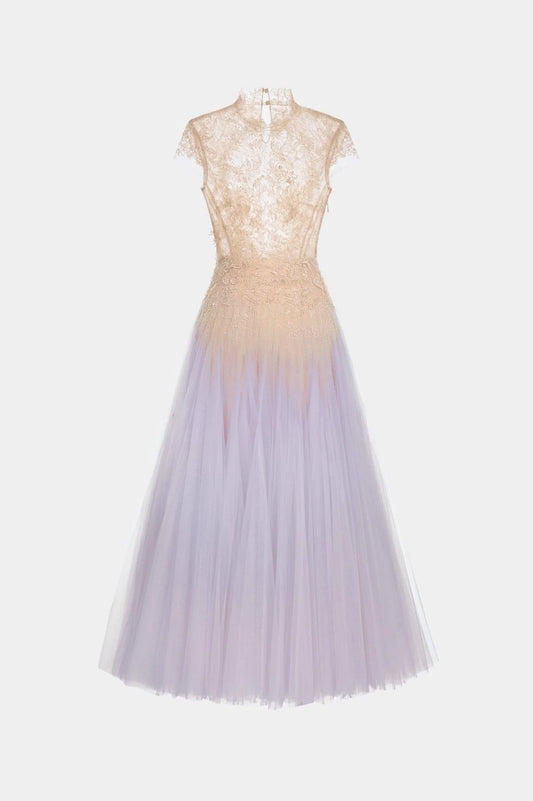 [品牌授权] MONTSAND Purple Ombré Cut-Out Lace Midi Dress