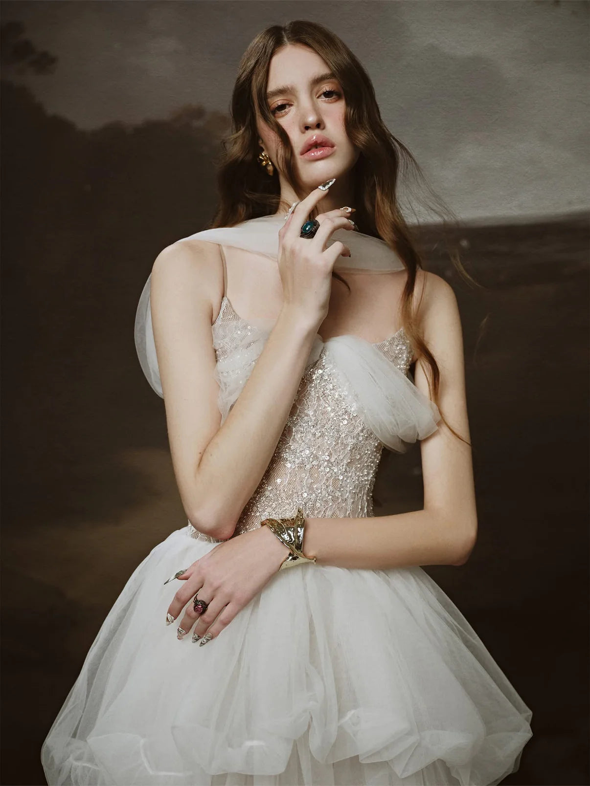 [品牌授权] LINH PHUNG White Nuvia Maxi Dress