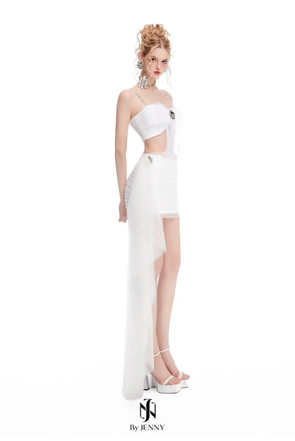 [品牌授权]BY JENNY WHITE Celia Top & Skirt Set