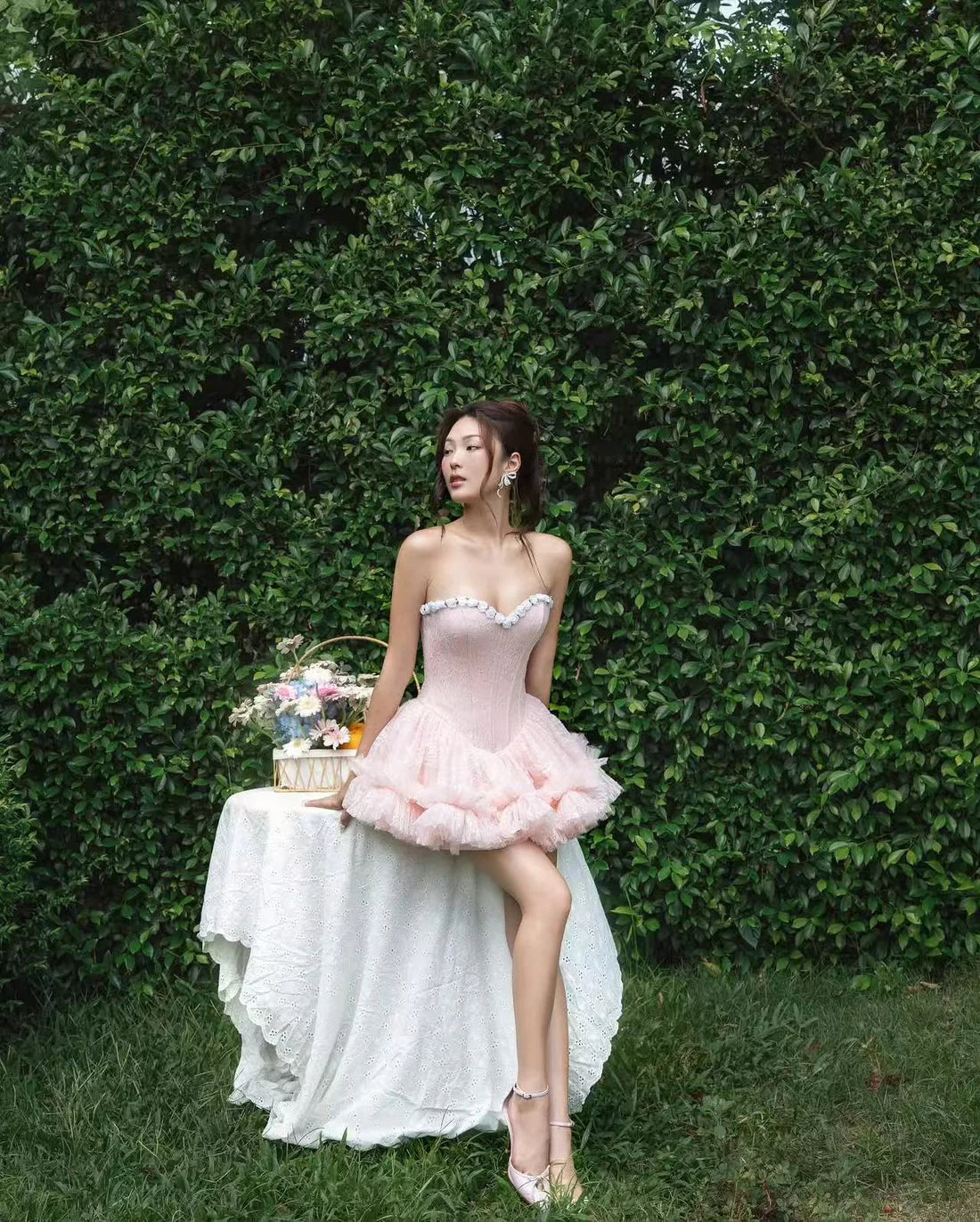 LANE Cì Bloom Dress-Pink