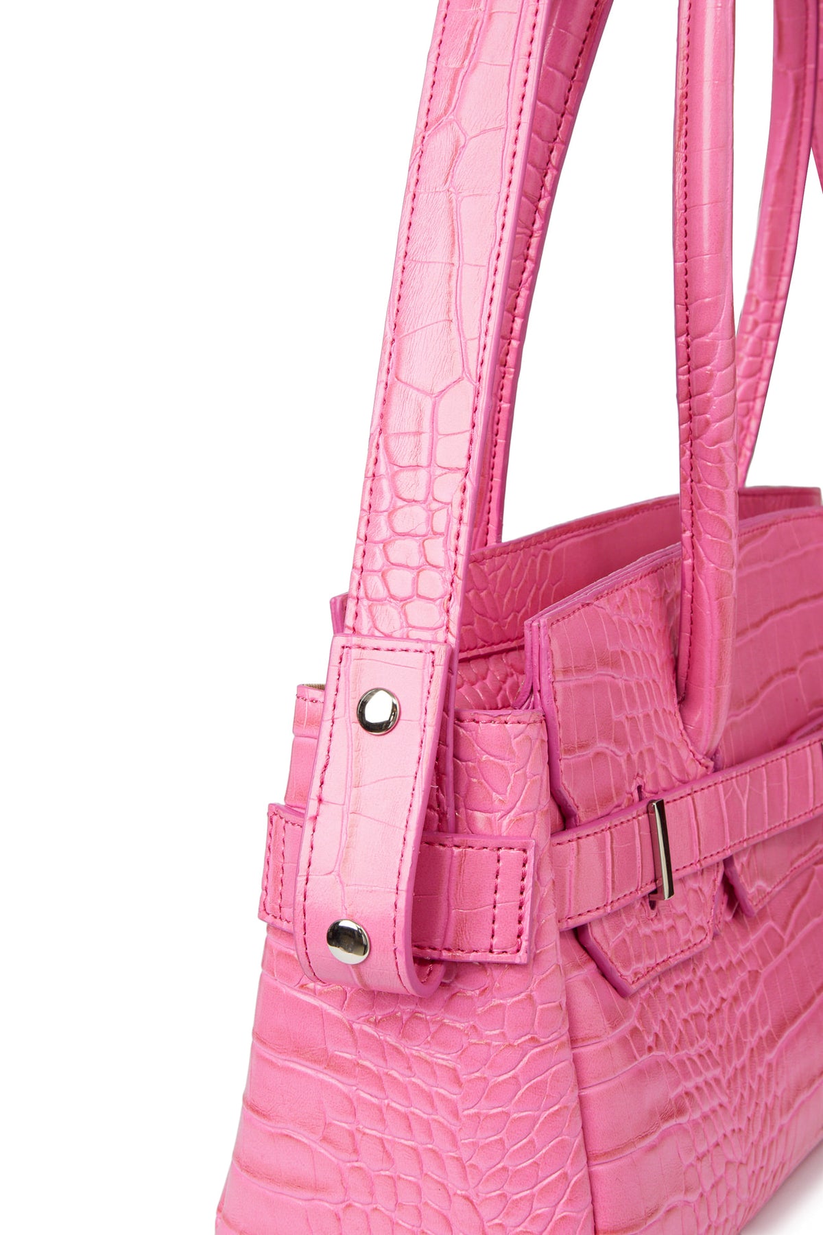 CROCODILE PATTERN TWO-WAY BAG IN PINK — image 9