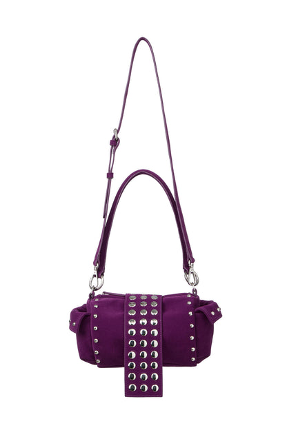 TWO-WAY STUD MINI BAG IN PURPLE — image 6