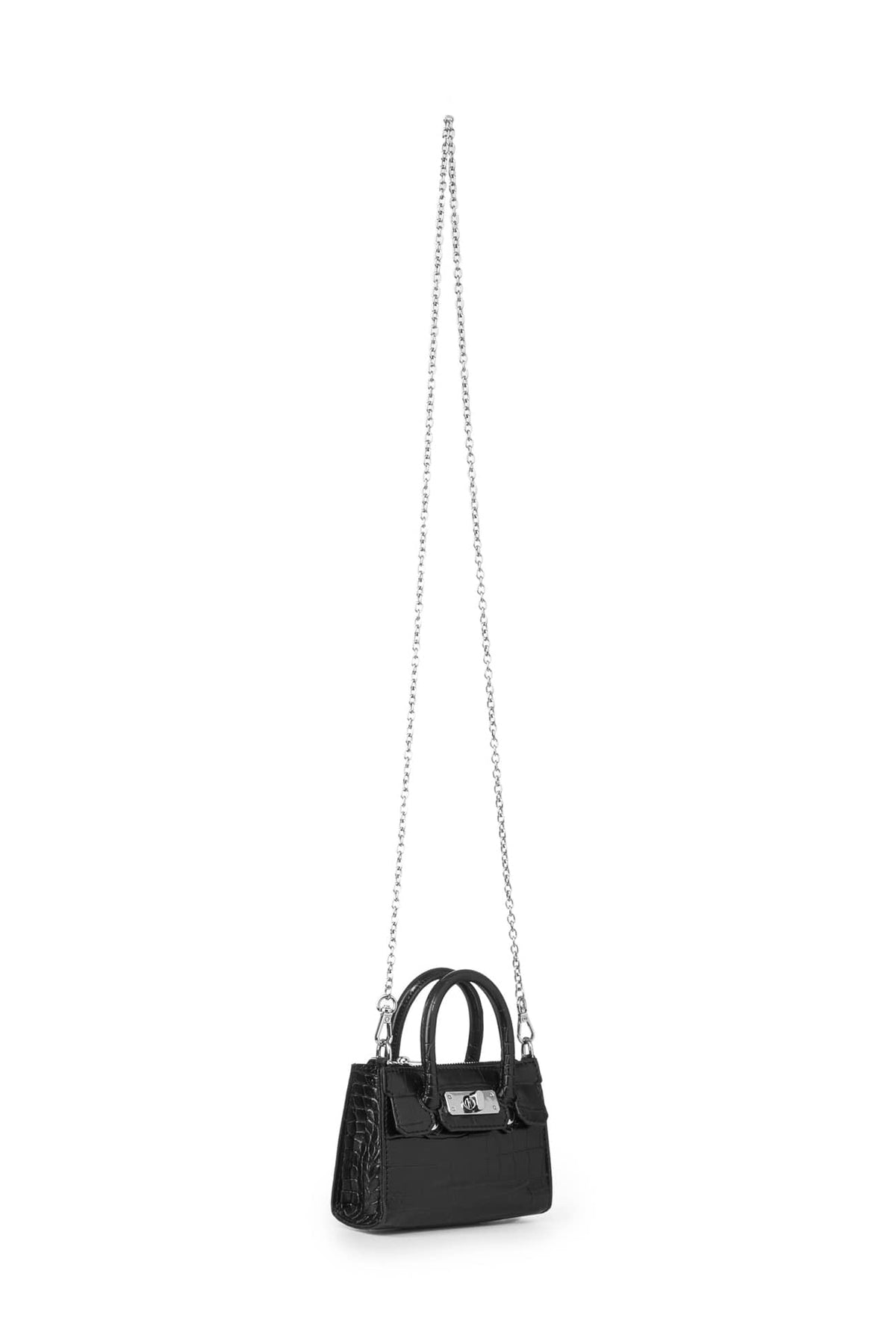 CROCODILE PATTERN CHAIN MINI BAG IN BLACK — image 3
