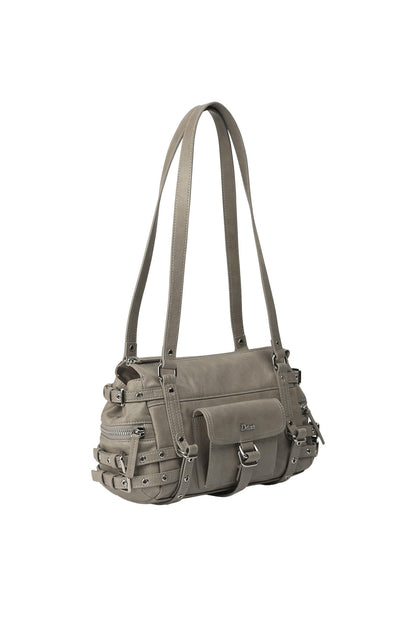 BELTED POCKET MINI SHOULDER BAG IN GREY — image 3