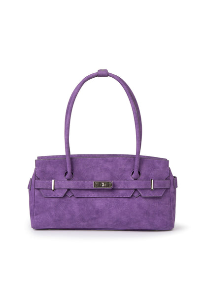 FAUX SUEDE TWO-WAY BAG IN PURPLE — image 1