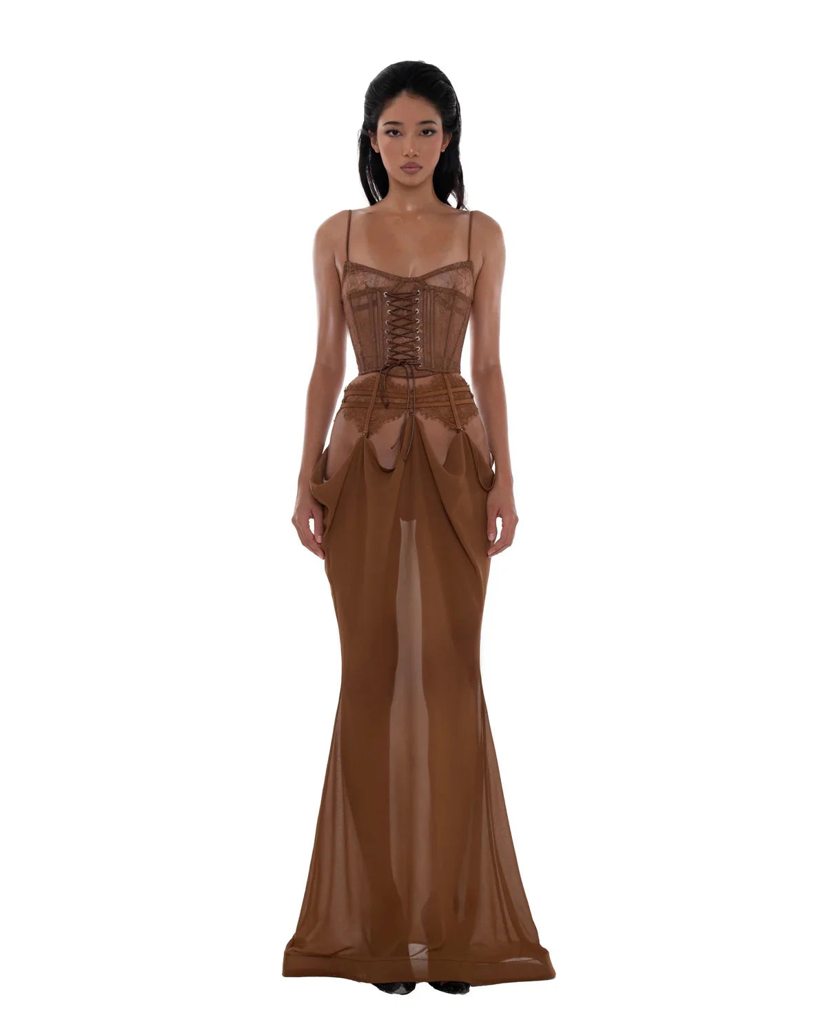 [品牌授权] HUELLEY ROSE Black Emi Maxi Dress Set