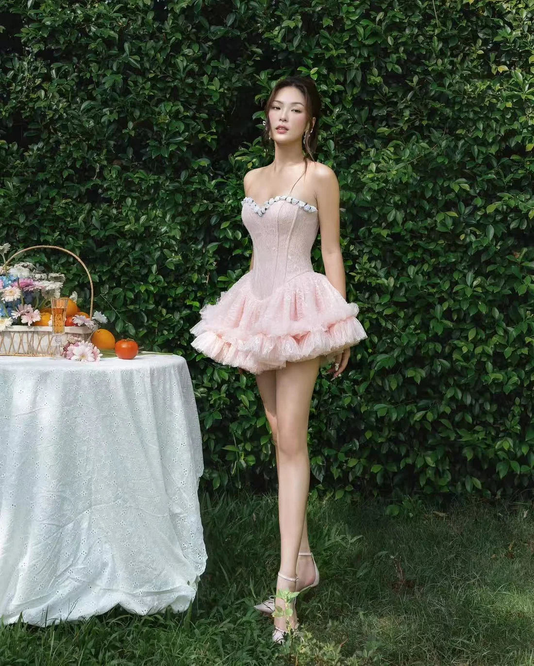 LANE Cì Bloom Dress-Pink