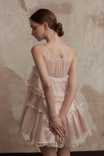 FA SOGNO WHITE PINK MINI DRESS - PINK