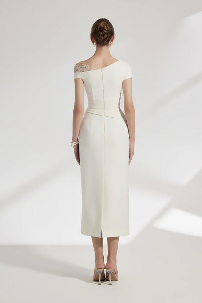 [品牌授权] BYDENIO Elysian One-shoulder Midi Dress With Lace Detail