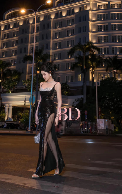 Bandage Dress Shiny slit dress