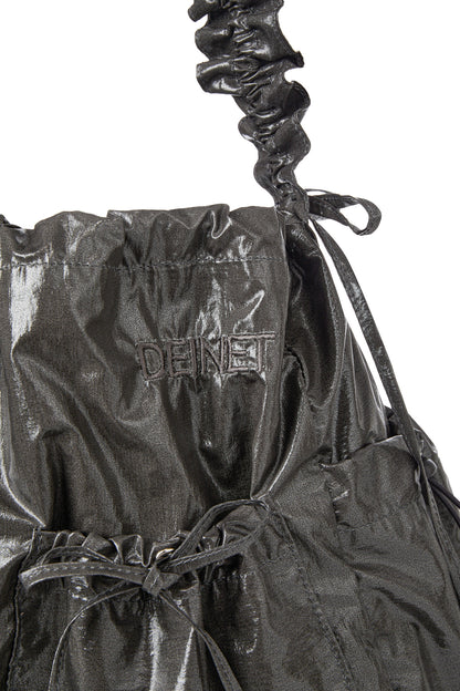 DEINET COATING SHIRRING BAG IN CHARCOAL — image 7