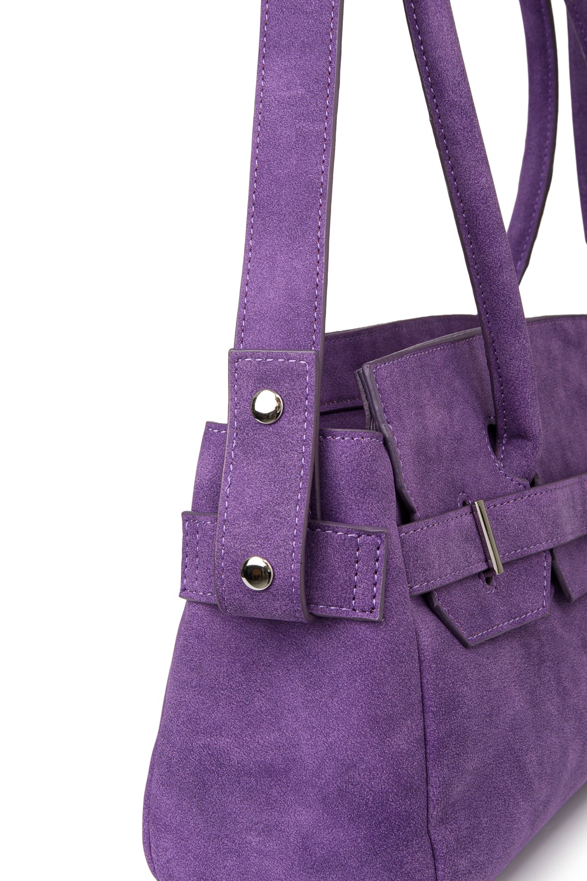 FAUX SUEDE TWO-WAY BAG IN PURPLE — image 9